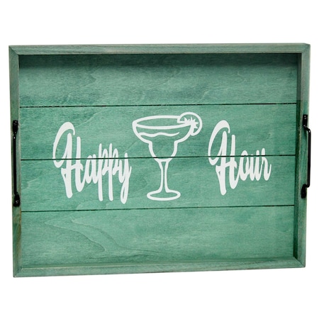 Elegant Designs Elegant Designs Decorative Wood Serving Tray, "Happy Hour" HG2000-AHH